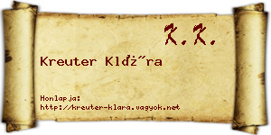 Kreuter Klára névjegykártya